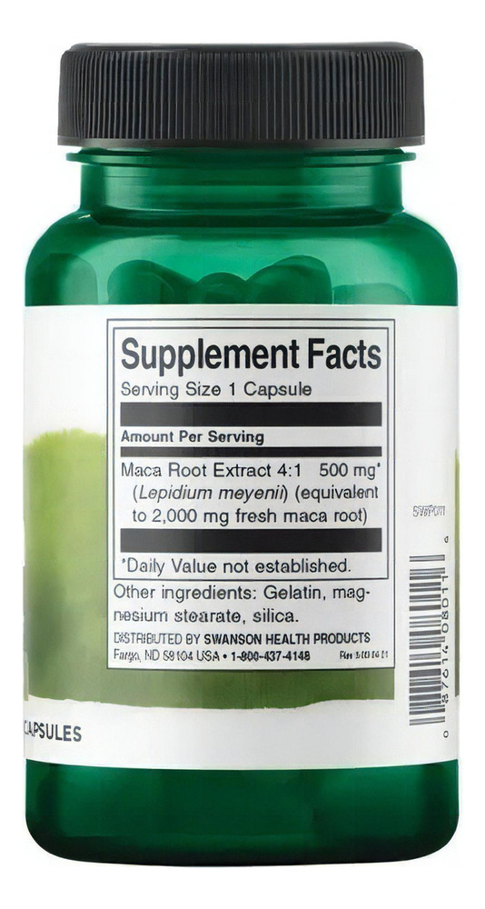 Maca Swanson 500 Mg 60 Capsulas (alta Potencia)