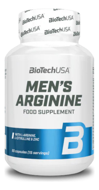 Men's Arginine Rendimiento Masculino 90 Cápsulas Biotech Usa Sabor Sin Sabor