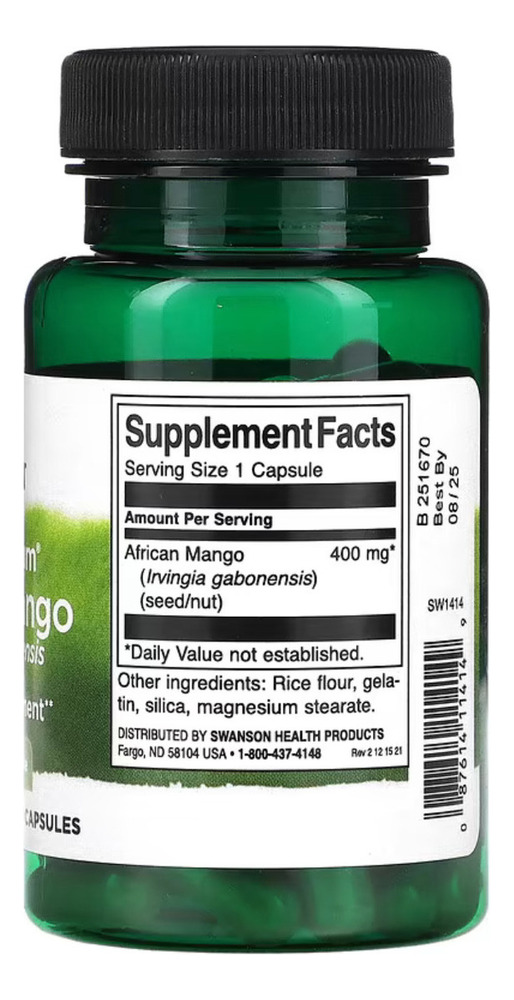 Mango Africano African Mango Made Usa Swanson Quemador Grasa
