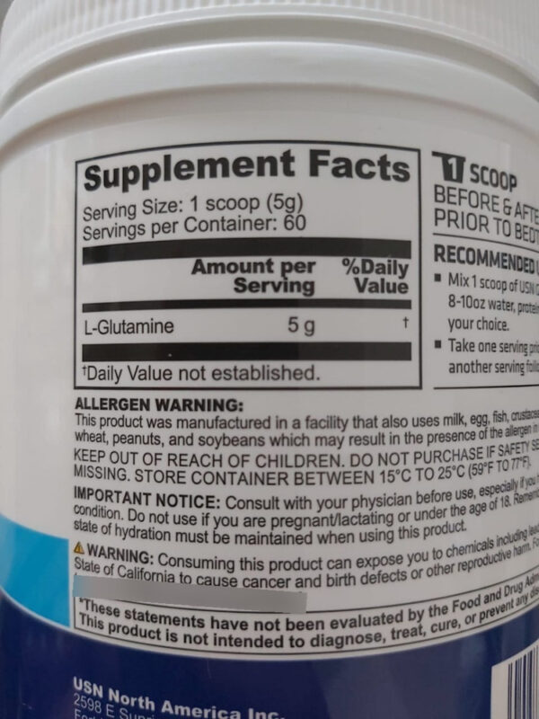 Glutamine Micronized Powder Usn 300g ( Envio Gratis)