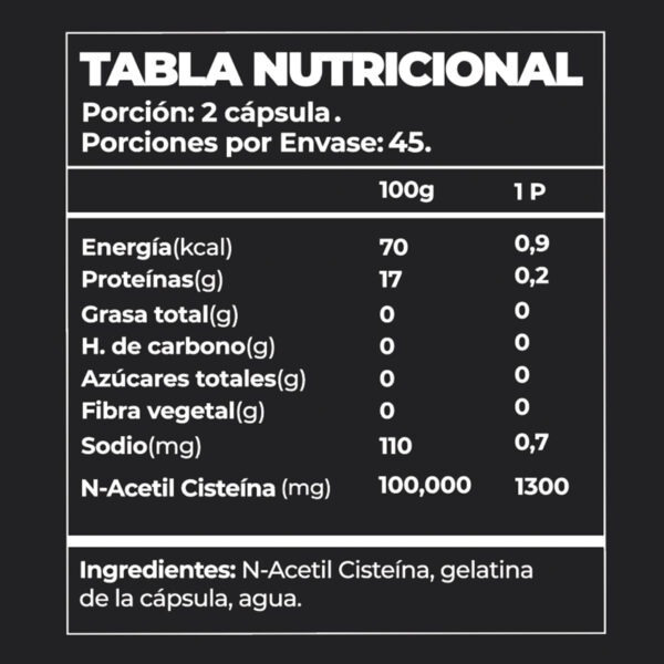 Nac Pro  90 Cápsulas | 1300 Mg Sin Sabor