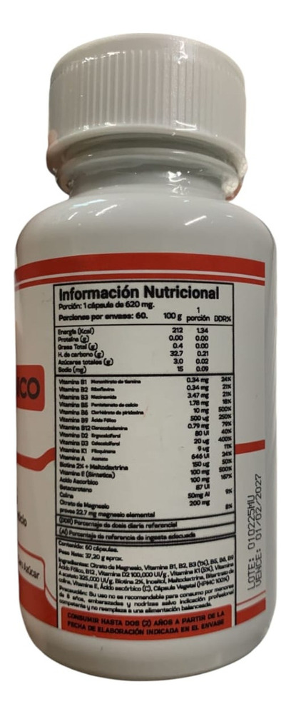 954378-MLA83418507340_042025 Multivitaminico 60 Capsulas - Grizzly Bear Sabor Sin Sabor
