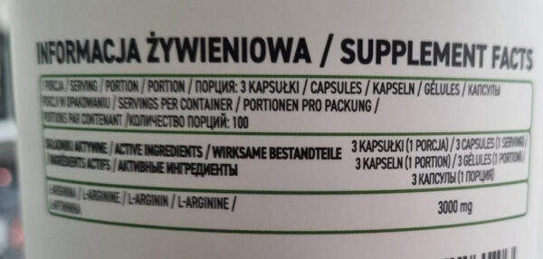 Arginine 1000 300 Capsulas - Ostrovit Sabor Sin Sabor