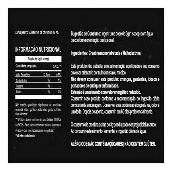 Monohidrato De Creatina X-pro 300 G 50 Dosis