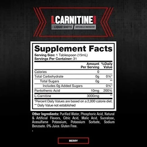 L Carnitine 3000 Berry - Prosupps - 31 Servicios Baya