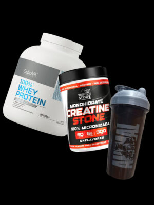 Pack Proteina 4 Lbs + Creatina Stone 300g + Shaker