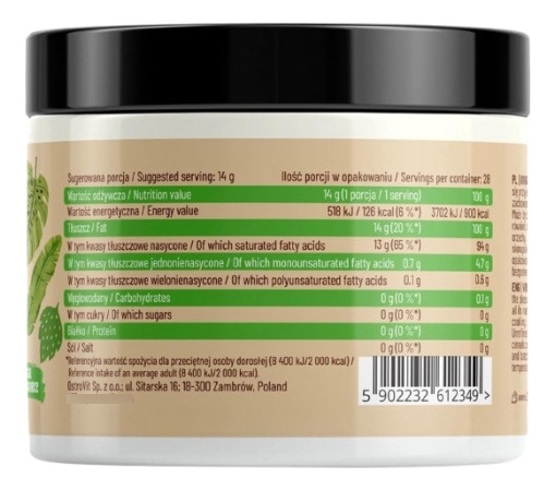 Ostrovit Snack Aceite De Coco Virgen 400 G