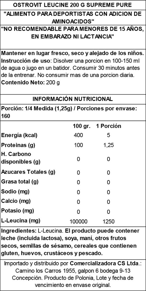 OstroVit Leucine 200g Pote 200g