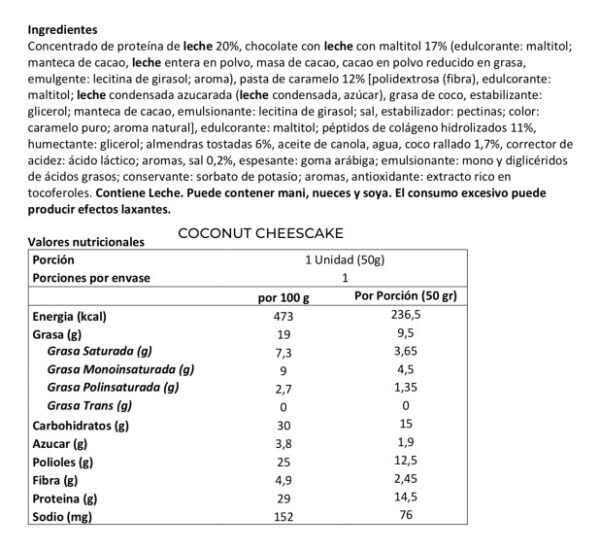 Space Protein Coconut Cheesecake 50g/24uni
