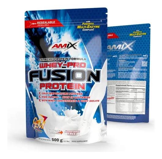 975511-MLC87715427885_072025 Amix Whey Fusion 500g - Proteína En Polvo sabores