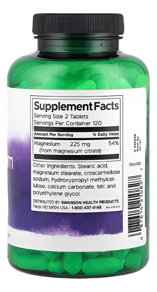 Citrato De Magnesio 240 Tab 112mg Para 4 Meses ! Sin Sabor