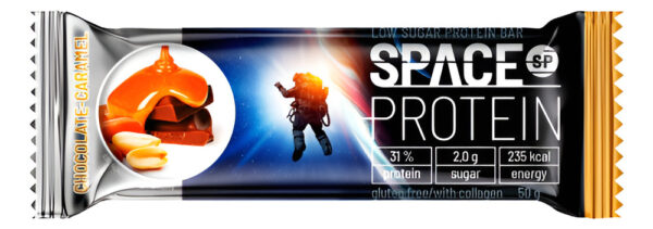 981926-MLA87449535707_072025 Box Space Protein Chocolate Caramel 50 G / 24 Uni