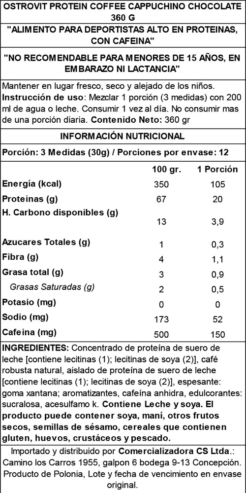 995834-MLC81454866292_122024 Protein Coffee Ostrovit Chocolate 360g