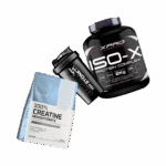 03 Pack Musculo Total: Proteína Iso-X 4 lbs + Creatina Ostrovit + Shaker Bodystone | Oferta Completa Gym