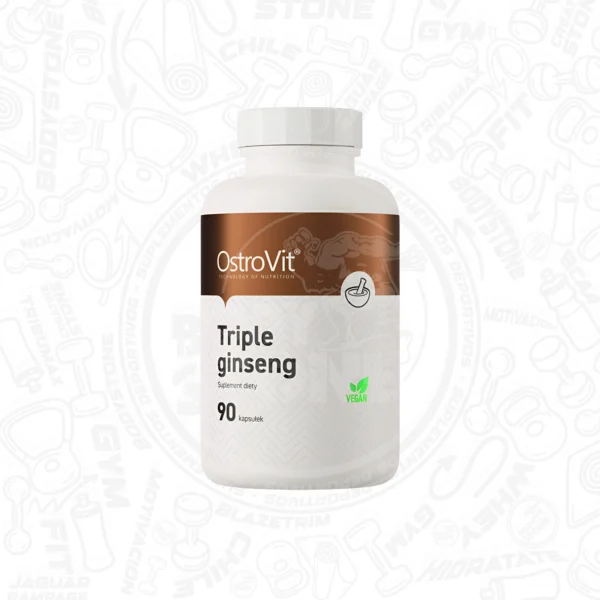 OstroVit Triple Ginseng Suplemento 90 Cap Vegano