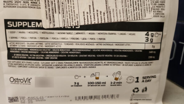 693347-MLA97111633622_112025 OstroVit Creatine Monohydrate 300g Creatina