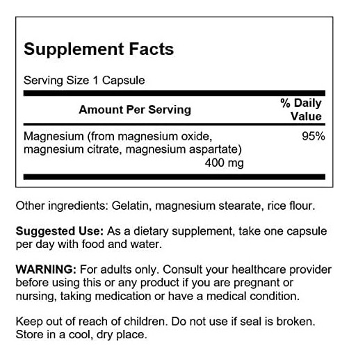 Swanson Triple Magnesium Complex 400mg Suplemento