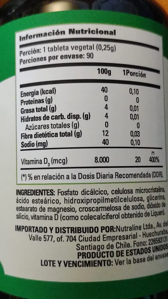 SunVit Vit D3 800 UI 120 Caps Veganas / Normales